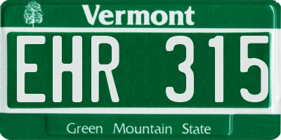 VT license plate EHR315