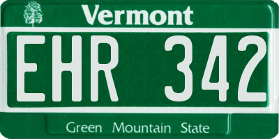 VT license plate EHR342