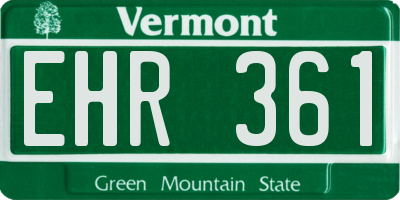 VT license plate EHR361
