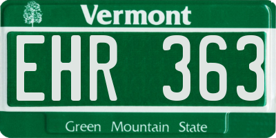 VT license plate EHR363