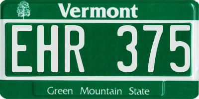 VT license plate EHR375