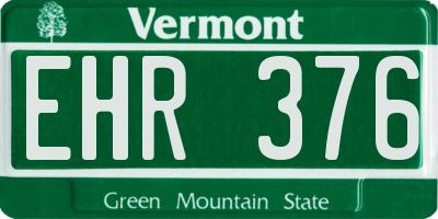 VT license plate EHR376