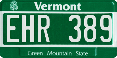 VT license plate EHR389