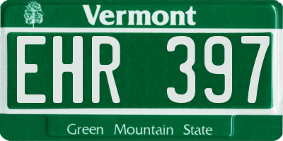 VT license plate EHR397