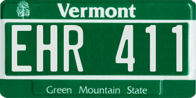 VT license plate EHR411