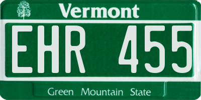 VT license plate EHR455