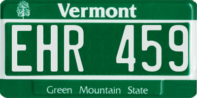 VT license plate EHR459