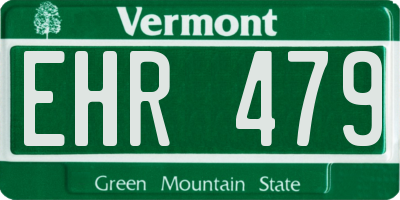 VT license plate EHR479