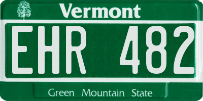 VT license plate EHR482