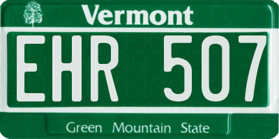 VT license plate EHR507
