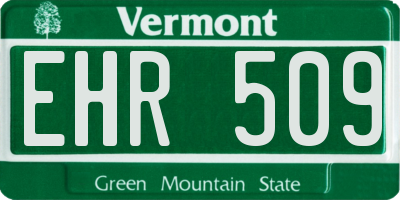 VT license plate EHR509