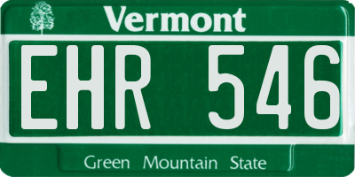 VT license plate EHR546