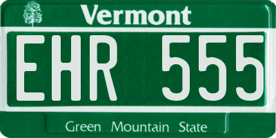 VT license plate EHR555