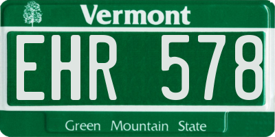 VT license plate EHR578