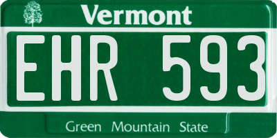 VT license plate EHR593