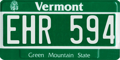 VT license plate EHR594