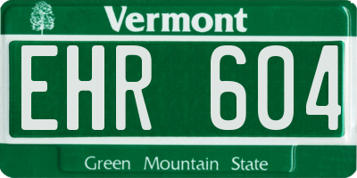 VT license plate EHR604