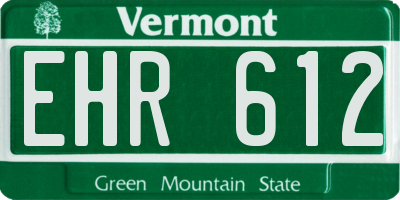VT license plate EHR612