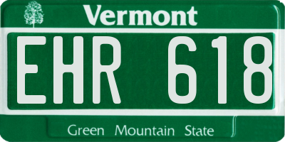 VT license plate EHR618