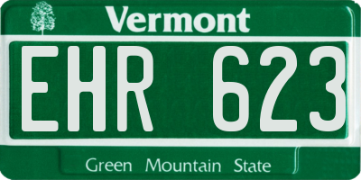 VT license plate EHR623