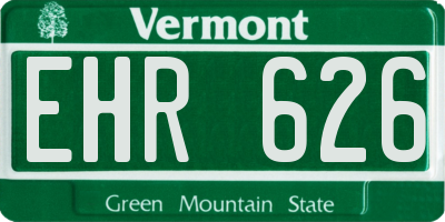 VT license plate EHR626