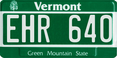 VT license plate EHR640