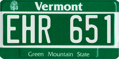 VT license plate EHR651
