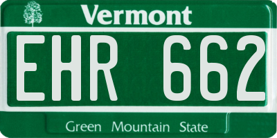 VT license plate EHR662