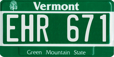 VT license plate EHR671
