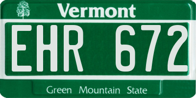 VT license plate EHR672