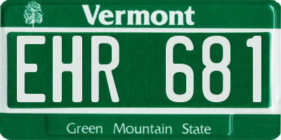 VT license plate EHR681