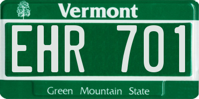 VT license plate EHR701