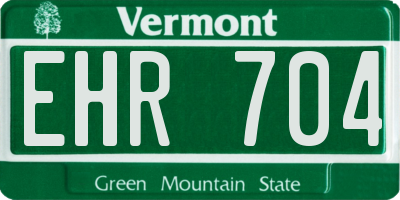 VT license plate EHR704