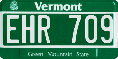VT license plate EHR709
