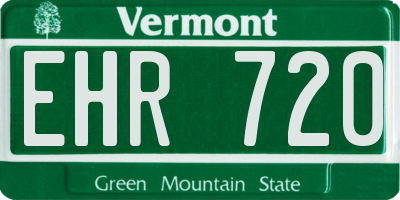 VT license plate EHR720