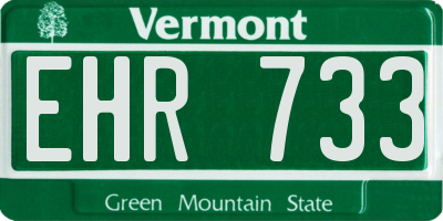 VT license plate EHR733