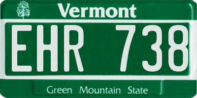 VT license plate EHR738