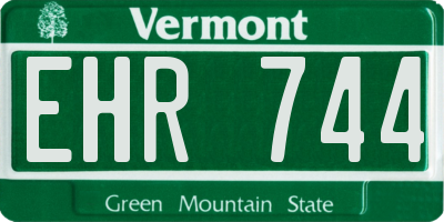 VT license plate EHR744