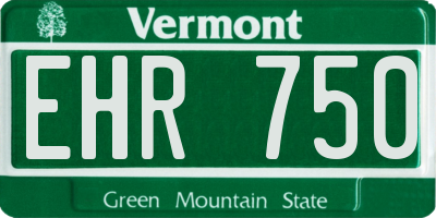 VT license plate EHR750