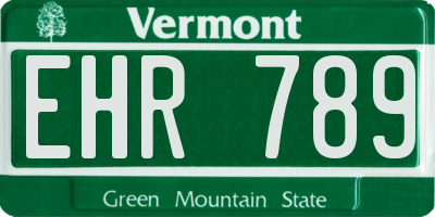 VT license plate EHR789