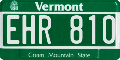 VT license plate EHR810
