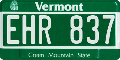 VT license plate EHR837