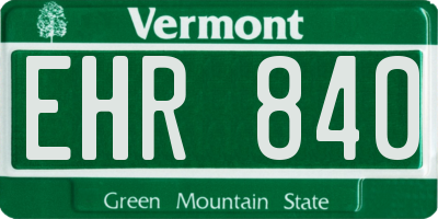 VT license plate EHR840
