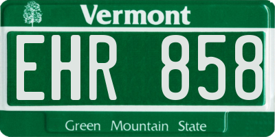 VT license plate EHR858