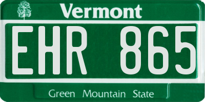VT license plate EHR865
