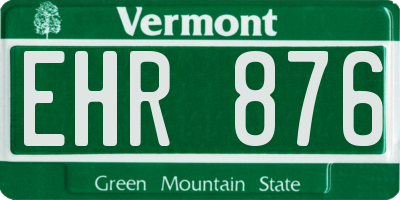 VT license plate EHR876