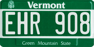 VT license plate EHR908