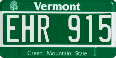 VT license plate EHR915