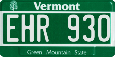 VT license plate EHR930