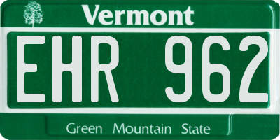 VT license plate EHR962